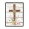 Stupell Industries Spiritual Easter Cross Spring Blossoms Black Framed Giclee Art